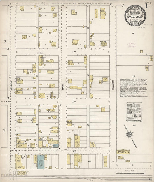 Sanborn Fire Insurance Map from North Bend, King County, Washington (1911), Sheet #0001 - Complete Map Set gallery image, historic Sanborn map, vintage wall art, Washington Washington