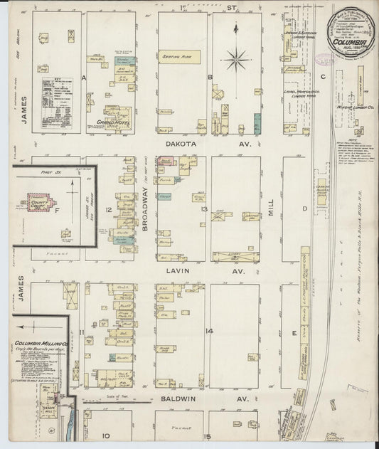 Sanborn Fire Insurance Map from Columbia, Brown County, South Dakota. (1886) – Historic Sanborn Fire Insurance Map Print