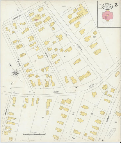 Sanborn Fire Insurance Map from Exeter, Rockingham  County, New Hampshire (1904), Sheet #0003 - Complete Map Set gallery image, historic Sanborn map, vintage wall art, New Hampshire New Hampshire