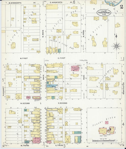 Sanborn Fire Insurance Map from Park Rapids, Hubbard County, Minnesota (1907), Sheet #0002 - Complete Map Set gallery image, historic Sanborn map, vintage wall art, Minnesota Minnesota