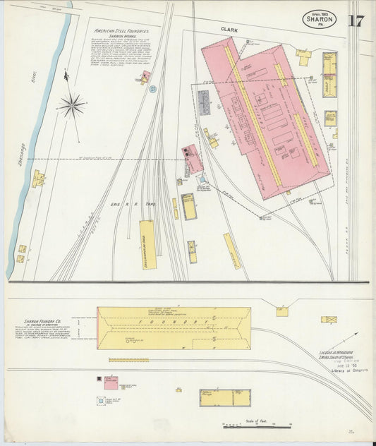 Sanborn Fire Insurance Map from Sharon, Mercer County, Pennsylvania (1903), Sheet #0017 - Historic Sanborn Fire Insurance Map Print, vintage old map wall art, antique decor, genealogy gift, Pennsylvania Pennsylvania map