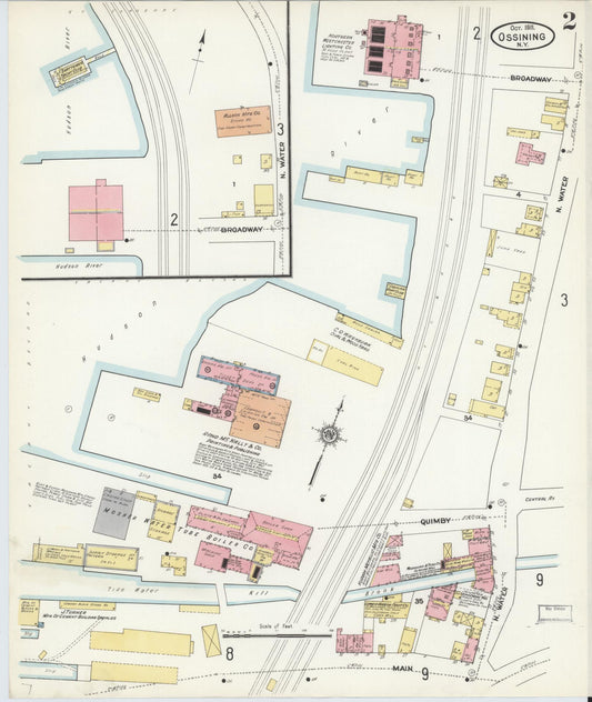 Sanborn Fire Insurance Map from Ossining, Westchester County, New York (1911), Sheet #0002 - Historic Sanborn Fire Insurance Map Print, vintage old map wall art, antique decor, genealogy gift, New York New York map