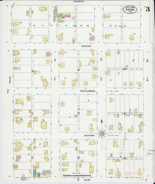 Sanborn Fire Insurance Map from Edina, Knox County, Missouri (1906), Sheet #0003 - Historic Sanborn Fire Insurance Map Print, vintage old map wall art, antique decor, genealogy gift, Missouri Missouri map