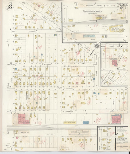 Sanborn Fire Insurance Map from Decatur, Van Buren County, Michigan (1944), Sheet #0003 - Historic Sanborn Fire Insurance Map Print, vintage old map wall art, antique decor, genealogy gift, Michigan Michigan map
