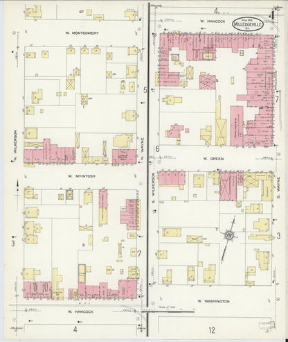 Sanborn Fire Insurance Map from Milledgeville, Baldwin County, Georgia (1913), Sheet #0004 - Complete Map Set gallery image, historic Sanborn map, vintage wall art, Georgia Georgia