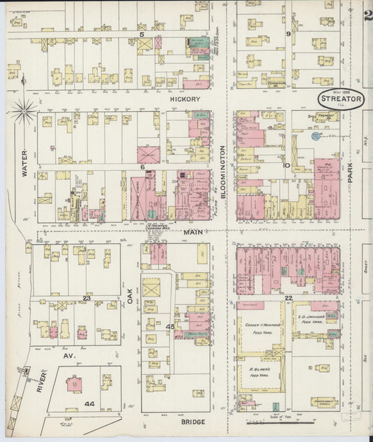 Sanborn Fire Insurance Map from Streator, La Salle County, Illinois (1888), Sheet #0002 - Historic Sanborn Fire Insurance Map Print, vintage old map wall art, antique decor, genealogy gift, Illinois Illinois map