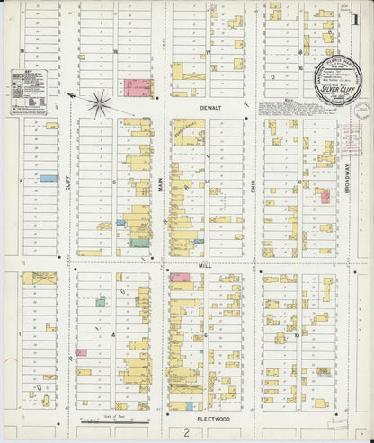 Sanborn Fire Insurance Map from Silver Cliff, Custer County, Colorado (1900), Sheet #0001 - Complete Map Set gallery image, historic Sanborn map, vintage wall art, Colorado Colorado
