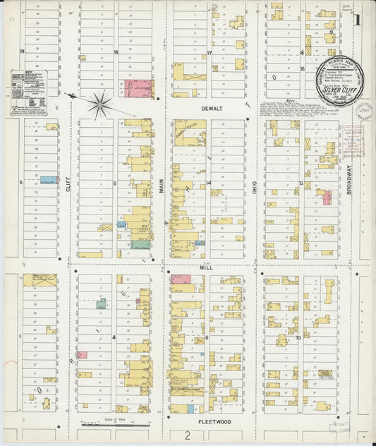 Sanborn Fire Insurance Map from Silver Cliff, Custer County, Colorado (1900), Sheet #0001 - Complete Map Set gallery image, historic Sanborn map, vintage wall art, Colorado Colorado