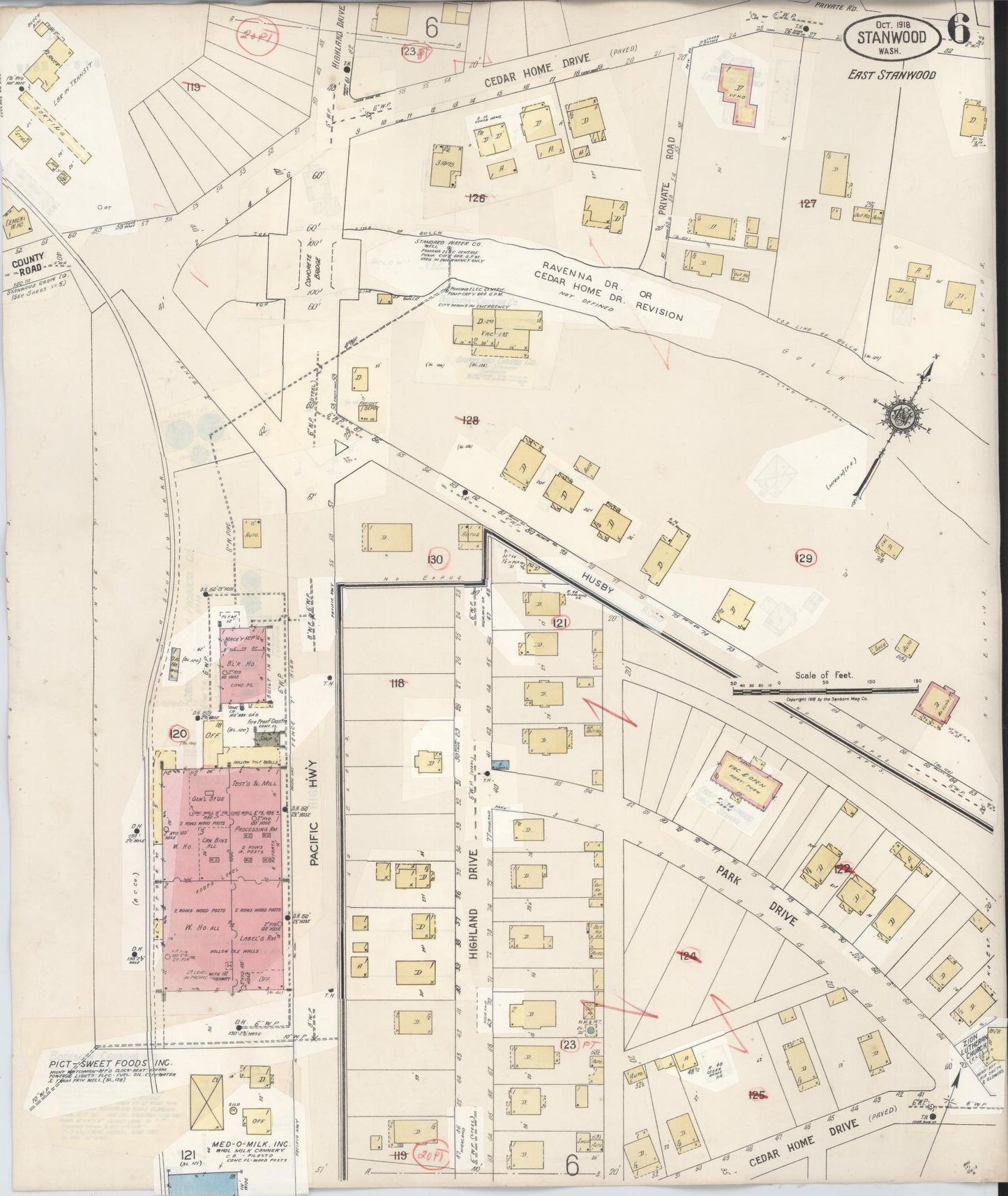 Sanborn Fire Insurance Map from Stanwood, Snohomish County, Washington (1953), Sheet #0006 - Complete Map Set gallery image, historic Sanborn map, vintage wall art, Washington Washington