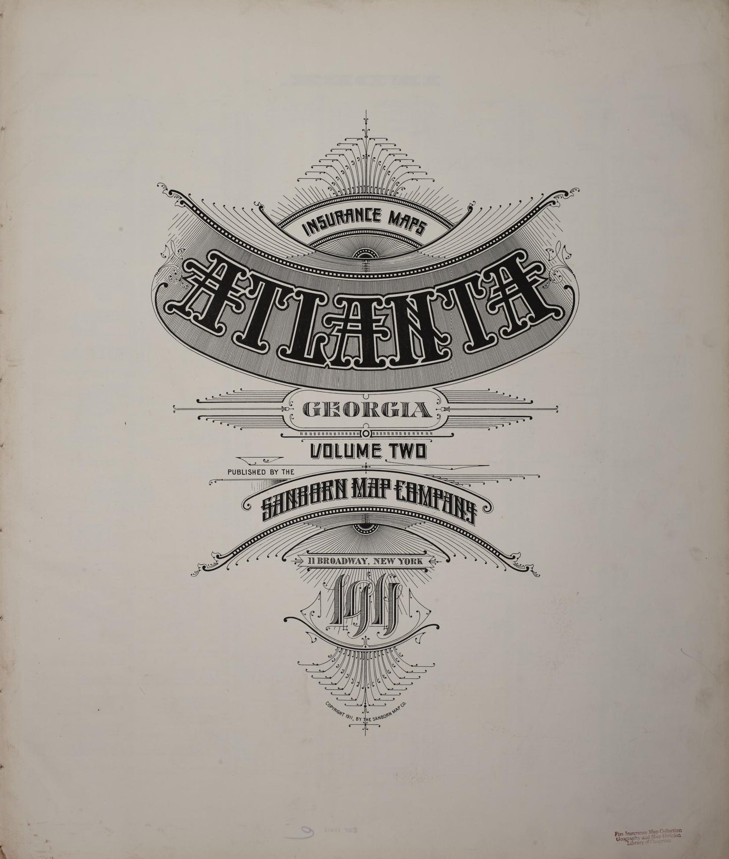 Sanborn Fire Insurance Map from Atlanta, Fulton  County, Georgia (1911), Sheet #0001 - Complete Map Set gallery image, historic Sanborn map, vintage wall art, Georgia Georgia