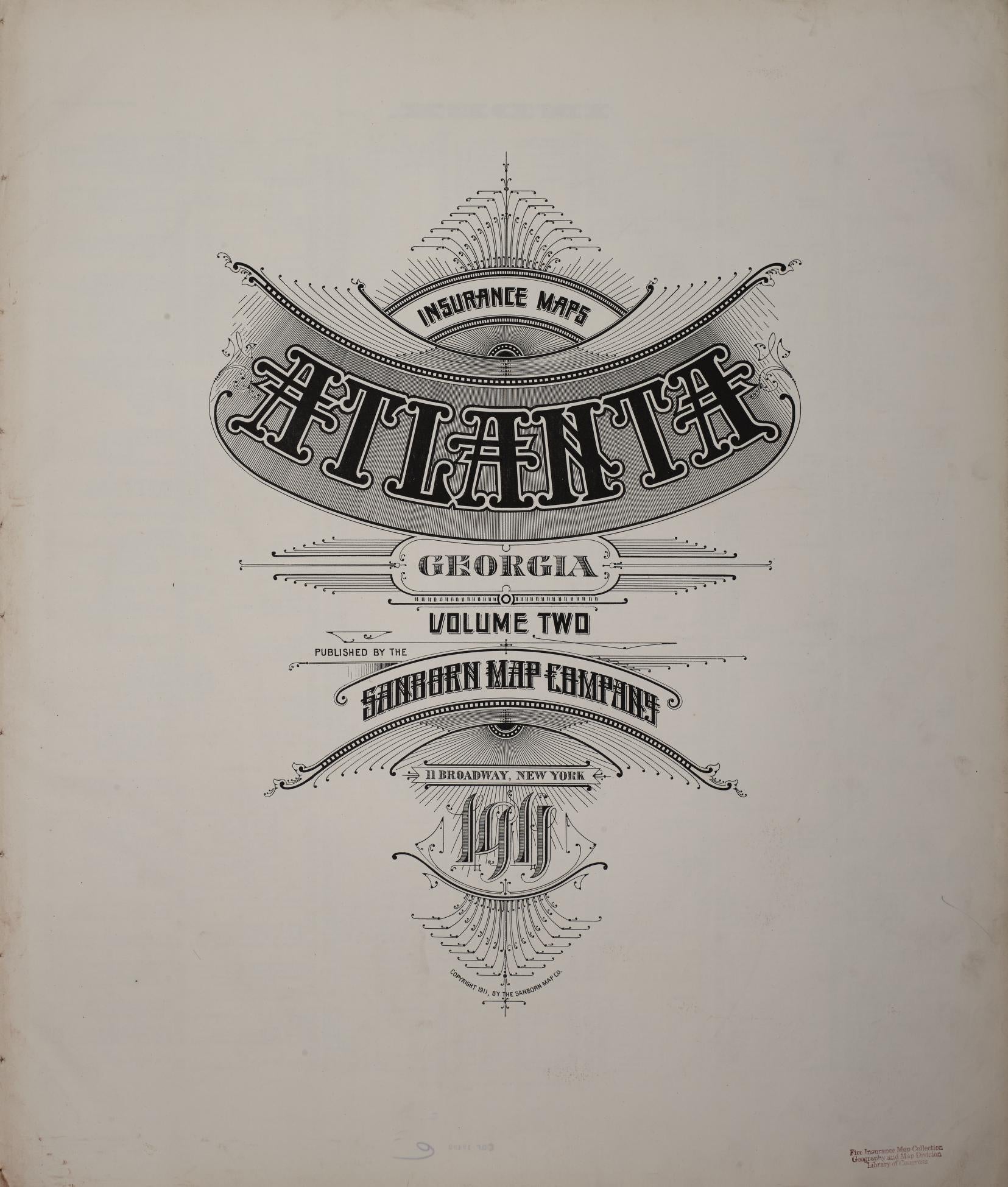 Sanborn Fire Insurance Map from Atlanta, Fulton  County, Georgia (1911), Sheet #0001 - Complete Map Set gallery image, historic Sanborn map, vintage wall art, Georgia Georgia
