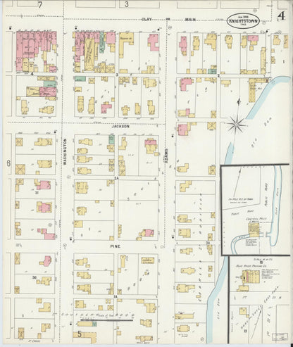 Sanborn Fire Insurance Map from Knightstown, Henry County, Indiana (1898), Sheet #0004 - Complete Map Set gallery image, historic Sanborn map, vintage wall art, Indiana Indiana