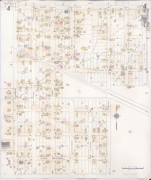 Sanborn Fire Insurance Map from Sullivan, Moultrie County, Illinois (1940), Sheet #0004 - Historic Sanborn Fire Insurance Map Print, vintage old map wall art, antique decor, genealogy gift, Illinois Illinois map