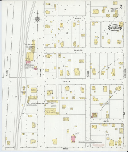 Sanborn Fire Insurance Map from Ridge Farm, Vermilion County, Illinois (1919), Sheet #0002 - Complete Map Set gallery image, historic Sanborn map, vintage wall art, Illinois Illinois