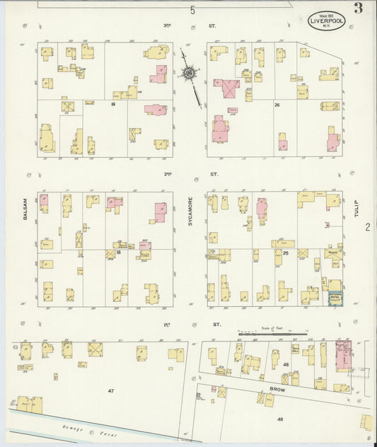 Sanborn Fire Insurance Map from Liverpool, Onondaga County, New York (1911), Sheet #0003 - Historic Sanborn Fire Insurance Map Print, vintage old map wall art, antique decor, genealogy gift, New York New York map