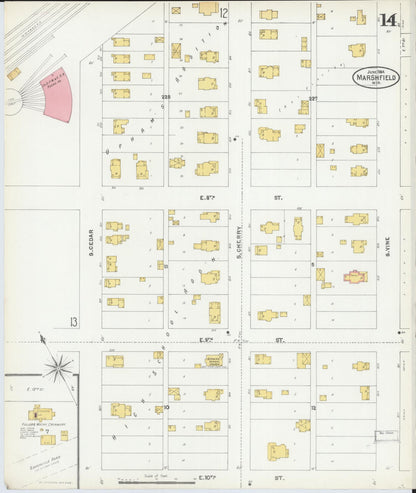 Sanborn Fire Insurance Map from Marshfield, Wood County, Wisconsin (1904), Sheet #0014 - Complete Map Set gallery image, historic Sanborn map, vintage wall art, Wisconsin Wisconsin