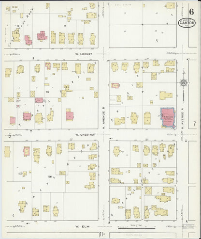 Sanborn Fire Insurance Map from Canton, Fulton County, Illinois (1917), Sheet #0006 - Complete Map Set gallery image, historic Sanborn map, vintage wall art, Illinois Illinois