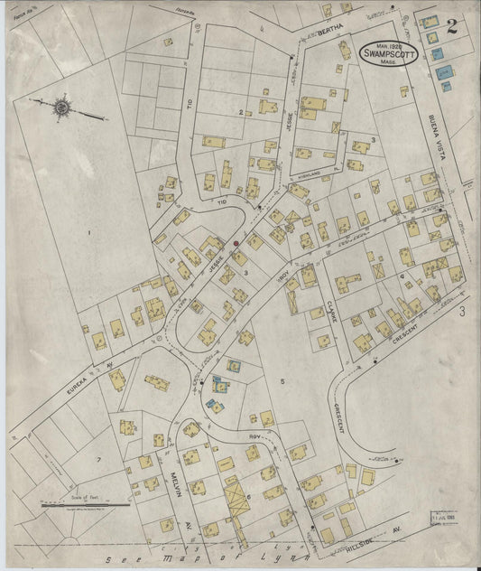 Sanborn Fire Insurance Map from Swampscott, Essex County, Massachusetts (1920), Sheet #0002 - Complete Map Set gallery image, historic Sanborn map, vintage wall art, Massachusetts Massachusetts