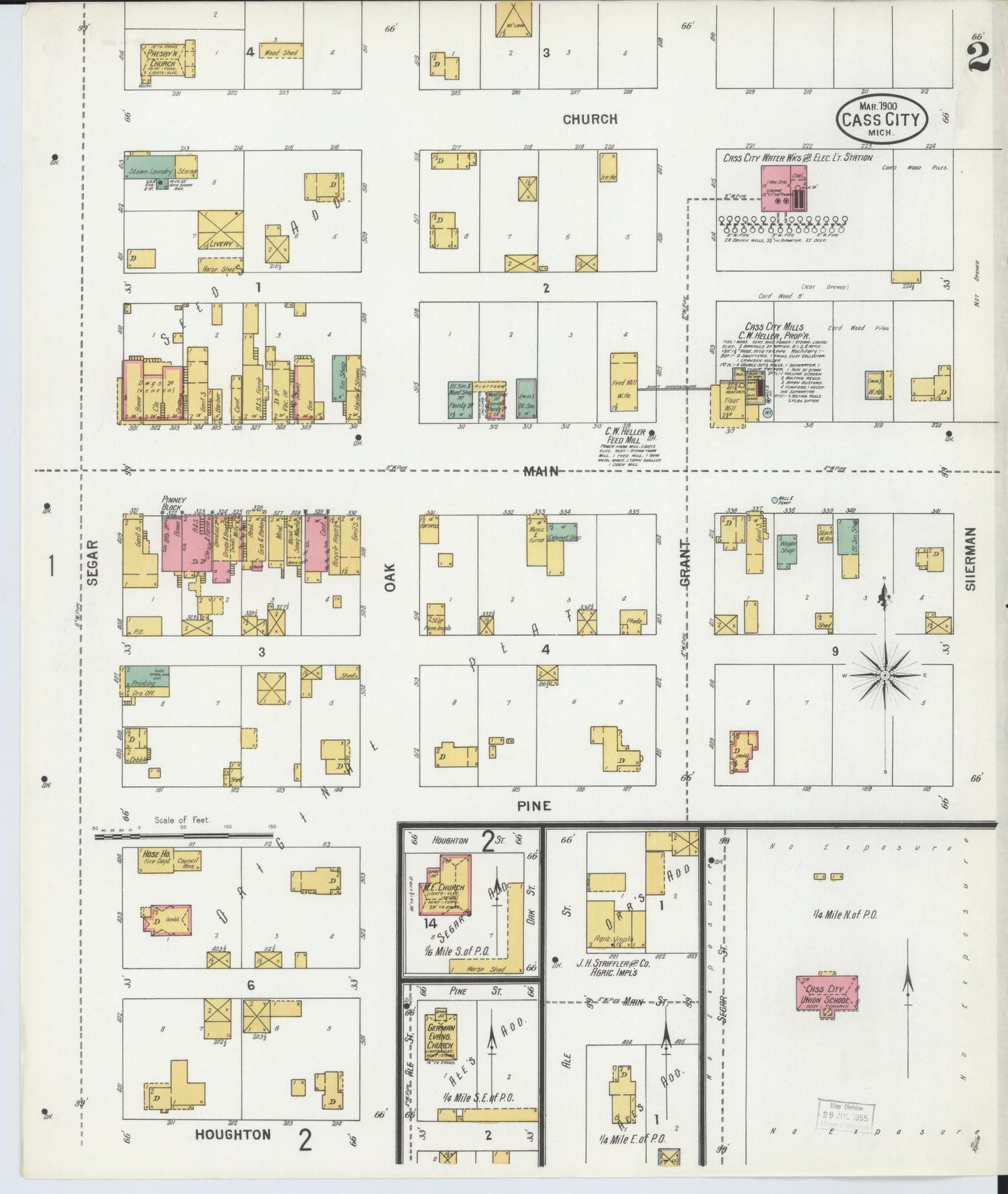 Sanborn Fire Insurance Map from Cass City, Tuscola County, Michigan (1900), Sheet #0002 - Complete Map Set gallery image, historic Sanborn map, vintage wall art, Michigan Michigan