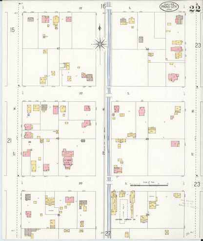 Sanborn Fire Insurance Map from Provo, Utah County, Utah (1908), Sheet #0022 - Complete Map Set gallery image, historic Sanborn map, vintage wall art, Provo Utah