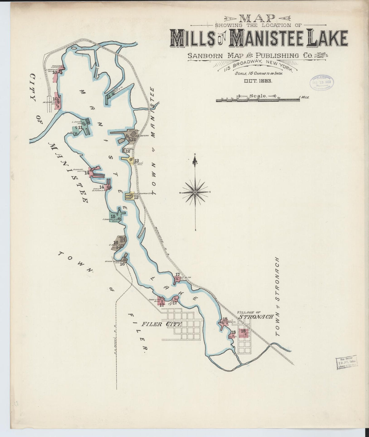 Sanborn Fire Insurance Map from Manistee, Manistee County, Michigan (1883), Sheet #0002 - Historic Sanborn Fire Insurance Map Print, vintage old map wall art, antique decor, genealogy gift, Michigan Michigan map