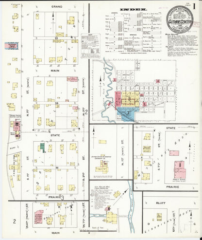 Sanborn Fire Insurance Map from Guthrie Center, Guthrie County, Iowa (1909), Sheet #0001 - Historic Sanborn Fire Insurance Map Print