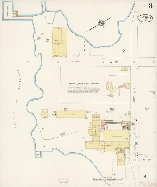 Sanborn Fire Insurance Map from Benicia, Solano County, California (1913), Sheet #0003 - Historic Sanborn Fire Insurance Map Print, vintage old map wall art, antique decor, genealogy gift, California California map