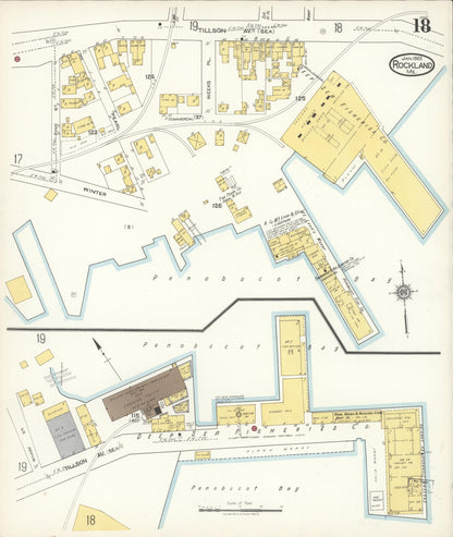 Sanborn Fire Insurance Map from Rockland, Knox County, Maine (1922), Sheet #0018 - Complete Map Set gallery image, historic Sanborn map, vintage wall art, Maine Maine