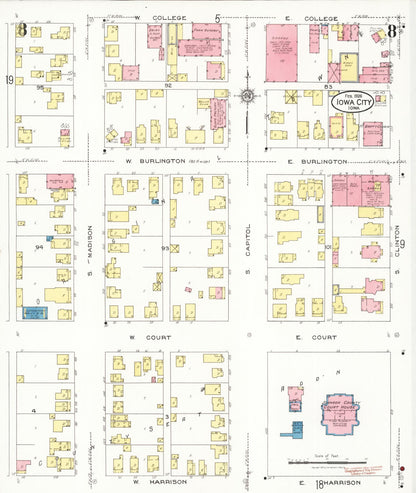 Sanborn Fire Insurance Map from Iowa City, Johnson County, Iowa (1926), Sheet #0008 - Historic Sanborn Fire Insurance Map Print