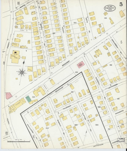 Sanborn Fire Insurance Map from Everett, Middlesex County, Massachusetts (1903), Sheet #0005 - Complete Map Set gallery image, historic Sanborn map, vintage wall art, Massachusetts Massachusetts