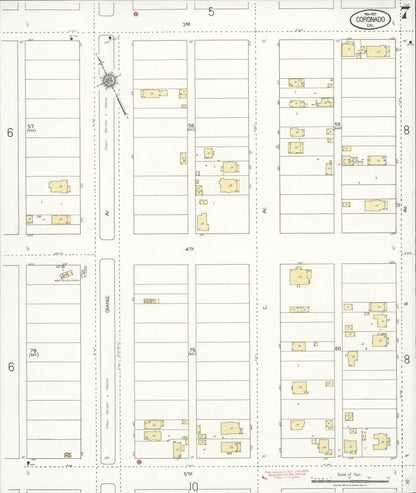 Sanborn Fire Insurance Map from Coronado, San Diego County, California (1921), Sheet #0007 - Complete Map Set gallery image, historic Sanborn map, vintage wall art, California California