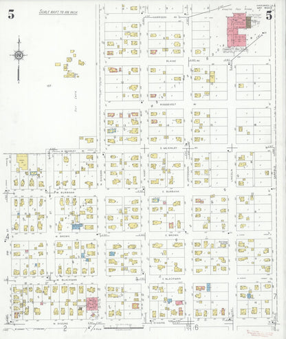 Sanborn Fire Insurance Map from Harvard, McHenry County, Illinois (1934), Sheet #0005 - Historic Sanborn Fire Insurance Map Print, vintage old map wall art, antique decor, genealogy gift, Illinois Illinois map