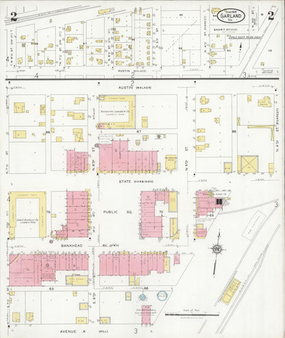 Sanborn Fire Insurance Map from Garland, Dallas County, Texas (1928), Sheet #0002 - Complete Map Set gallery image, historic Sanborn map, vintage wall art, Texas Texas