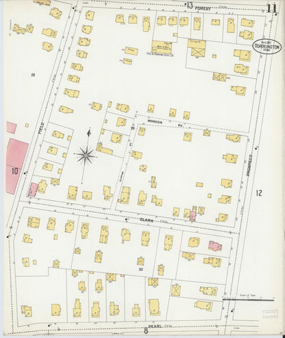 Sanborn Fire Insurance Map from Torrington, Litchfield County, Connecticut (1901), Sheet #0011 - Complete Map Set gallery image, historic Sanborn map, vintage wall art, Connecticut Connecticut