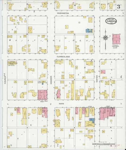 Sanborn Fire Insurance Map from Camden, Carroll County, Indiana (1919), Sheet #0003 - Historic Sanborn Fire Insurance Map Print, vintage old map wall art, antique decor, genealogy gift, Indiana Indiana map
