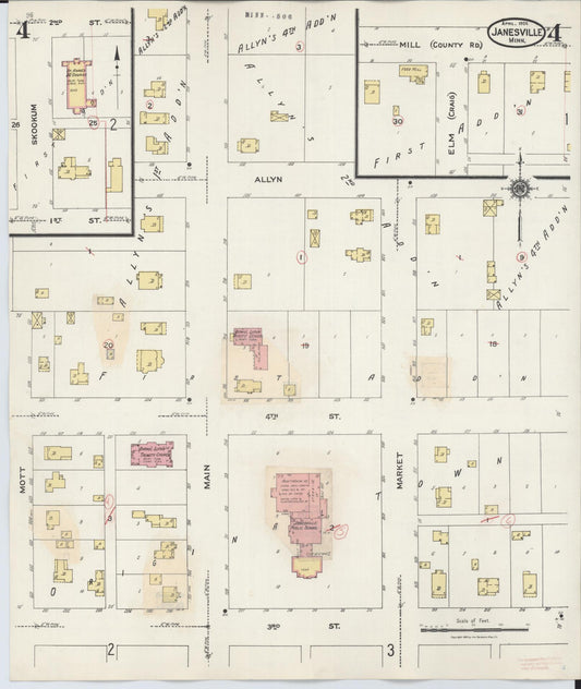 Sanborn Fire Insurance Map from Janesville, Waseca County, Minnesota (1937), Sheet #0004 - Historic Sanborn Fire Insurance Map Print, vintage old map wall art, antique decor, genealogy gift, Minnesota Minnesota map