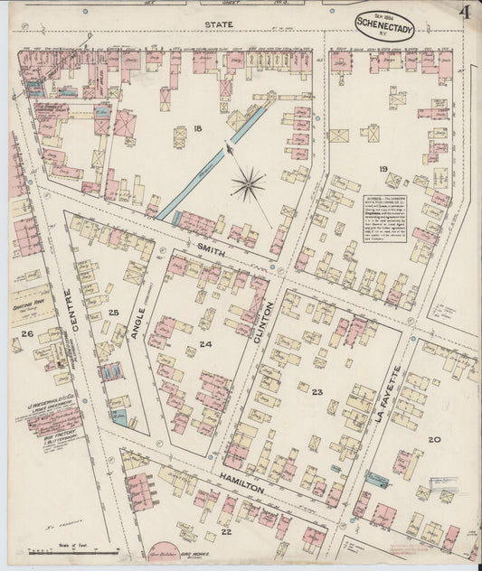 Sanborn Fire Insurance Map from Schenectady, Schenectady County, New York (1884), Sheet #0004 - Historic Sanborn Fire Insurance Map Print, vintage old map wall art, antique decor, genealogy gift, New York New York map