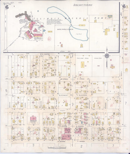 Sanborn Fire Insurance Map from Sullivan, Moultrie County, Illinois (1940), Sheet #0006 - Complete Map Set gallery image, historic Sanborn map, vintage wall art, Illinois Illinois