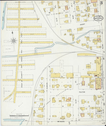 Sanborn Fire Insurance Map from Wausau, Marathon County, Wisconsin (1898), Sheet #0003 - Complete Map Set gallery image, historic Sanborn map, vintage wall art, Wisconsin Wisconsin