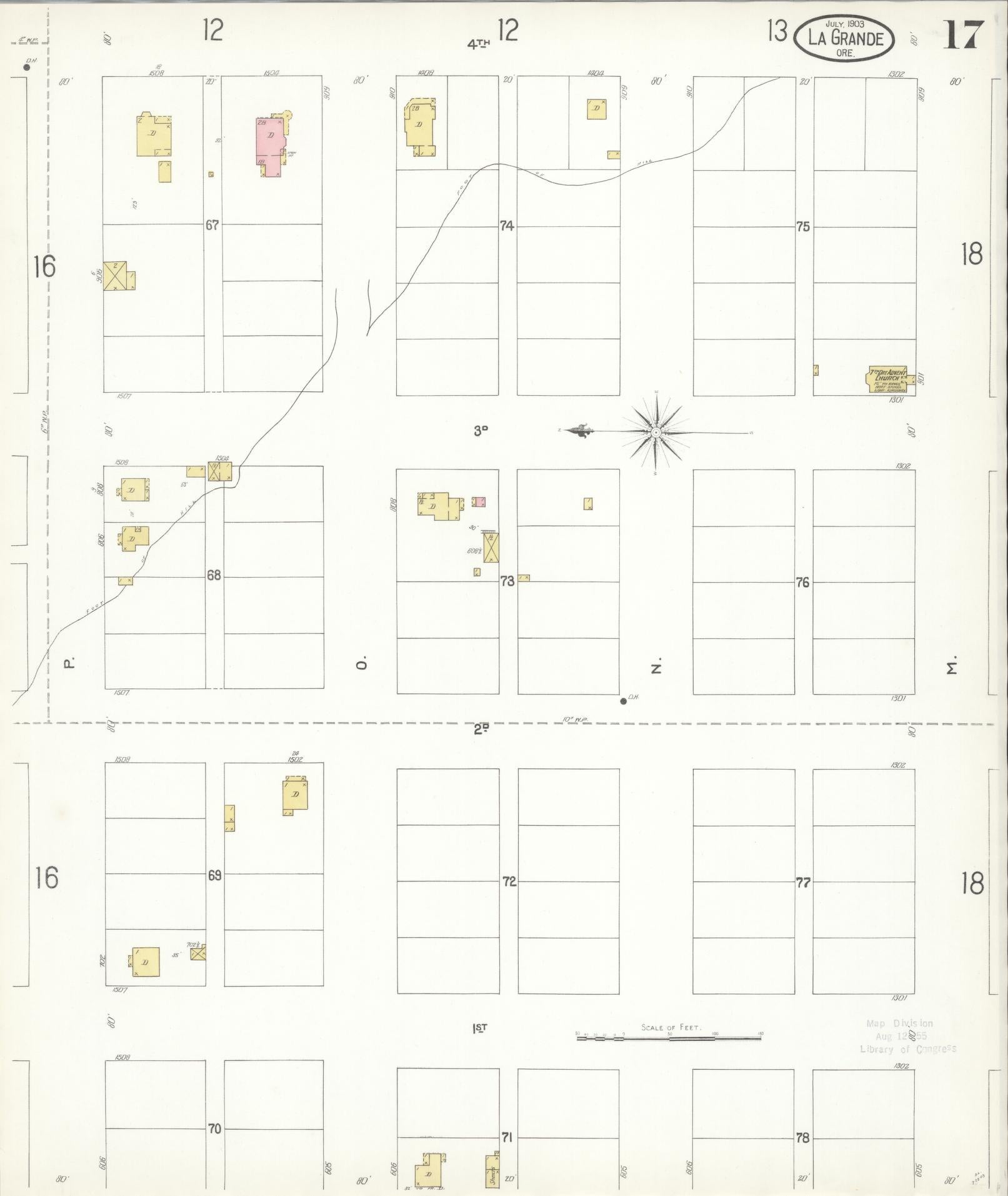 Sanborn Fire Insurance Map from La Grande, Union County, Oregon (1903), Sheet #0017 - Complete Map Set gallery image, historic Sanborn map, vintage wall art, Oregon Oregon