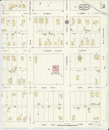 Sanborn Fire Insurance Map from Melrose, Stearns County, Minnesota (1909), Sheet #0002 - Complete Map Set gallery image, historic Sanborn map, vintage wall art, Minnesota Minnesota
