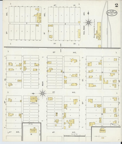 Sanborn Fire Insurance Map from Ashton, Spink County, South Dakota (1898), Sheet #0002 - Complete Map Set gallery image, historic Sanborn map, vintage wall art, South Dakota South Dakota