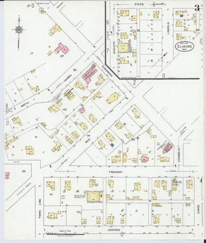 Sanborn Fire Insurance Map from Elmore, Ottawa County, Ohio (1920), Sheet #0003 - Historic Sanborn Fire Insurance Map Print, vintage old map wall art, antique decor, genealogy gift, Ohio Ohio map