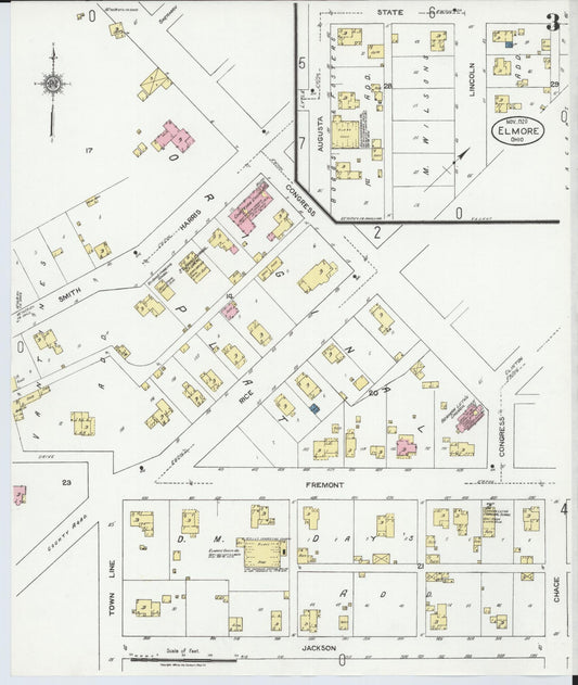Sanborn Fire Insurance Map from Elmore, Ottawa County, Ohio (1920), Sheet #0003 - Historic Sanborn Fire Insurance Map Print, vintage old map wall art, antique decor, genealogy gift, Ohio Ohio map