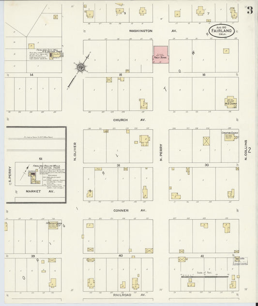 Sanborn Fire Insurance Map from Fairland, Ottawa County, Oklahoma (1910), Sheet #0003 - Historic Sanborn Fire Insurance Map Print, vintage old map wall art, antique decor, genealogy gift, Oklahoma Oklahoma map