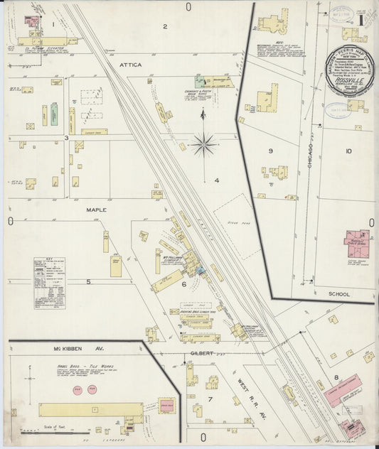 Sanborn Fire Insurance Map from Rossville, Vermilion County, Illinois (1898), Sheet #0001 - Complete Map Set gallery image, historic Sanborn map, vintage wall art, Illinois Illinois