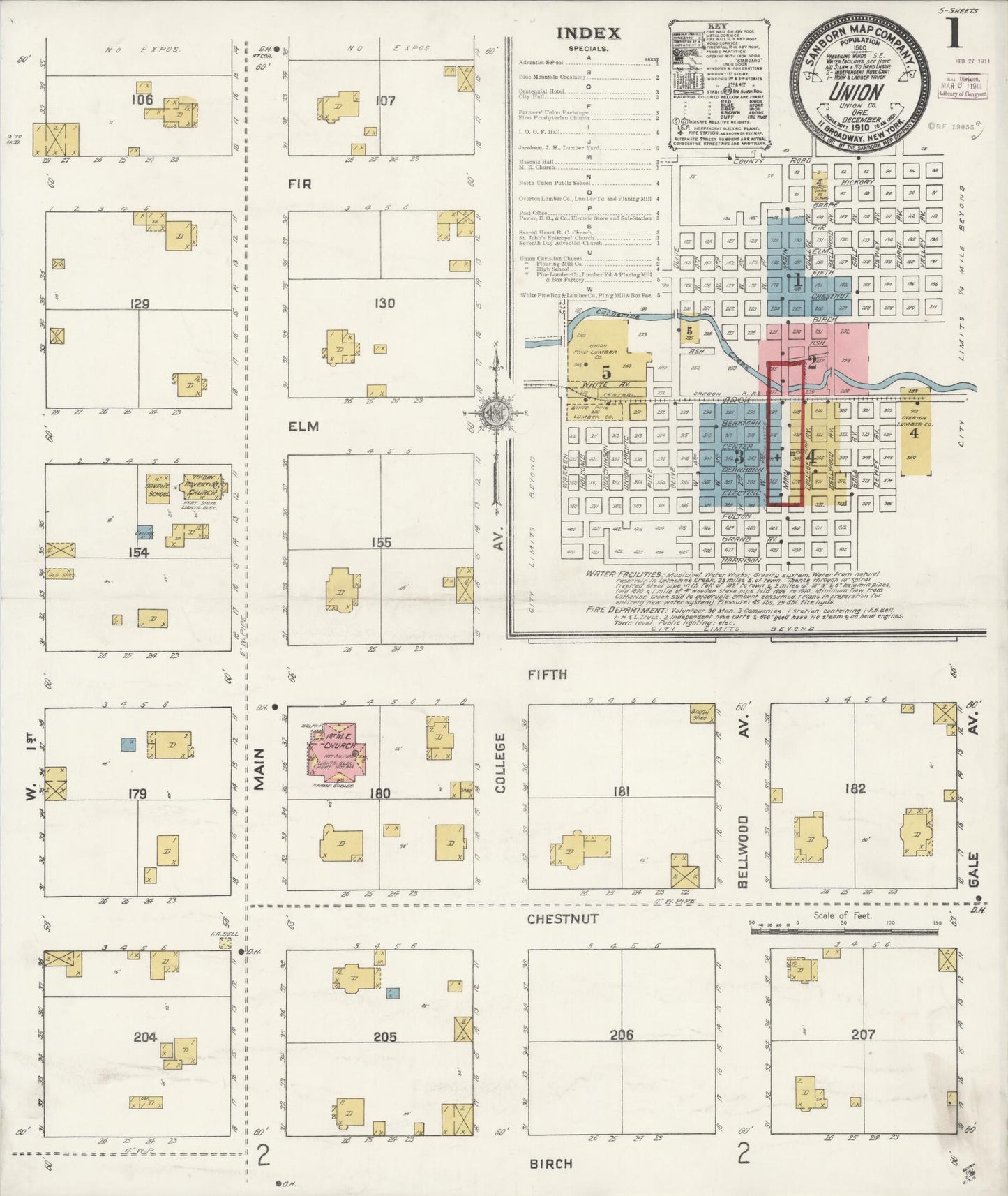 Sanborn Fire Insurance Map from Union, Union County, Oregon (1910), Sheet #0001 - Complete Map Set gallery image, historic Sanborn map, vintage wall art, Oregon Oregon