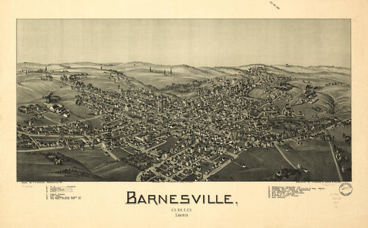Barnesville, Ohio 1899. (1899) – Historic Bird’s-Eye View Panorama Print