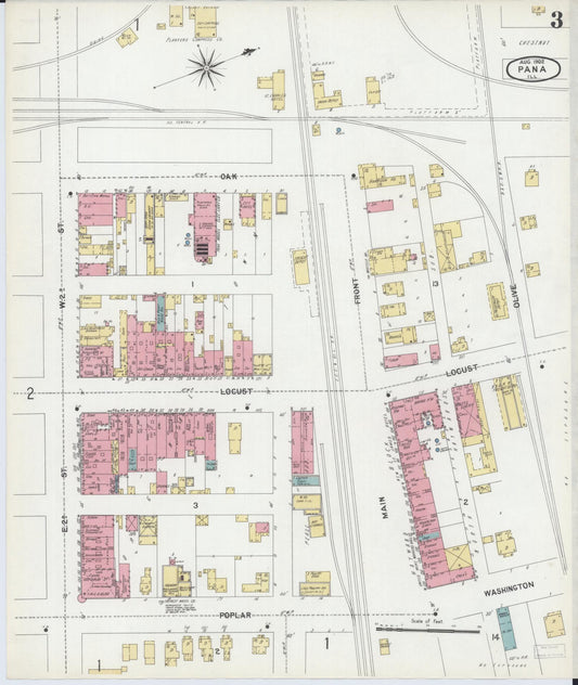 Sanborn Fire Insurance Map from Pana, Christian County, Illinois (1902), Sheet #0003 - Historic Sanborn Fire Insurance Map Print, vintage old map wall art, antique decor, genealogy gift, Illinois Illinois map