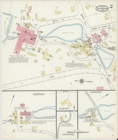 Sanborn Fire Insurance Map from East Hampton, Middlesex County, Connecticut (1914), Sheet #0002 - Complete Map Set gallery image, historic Sanborn map, vintage wall art, Connecticut Connecticut